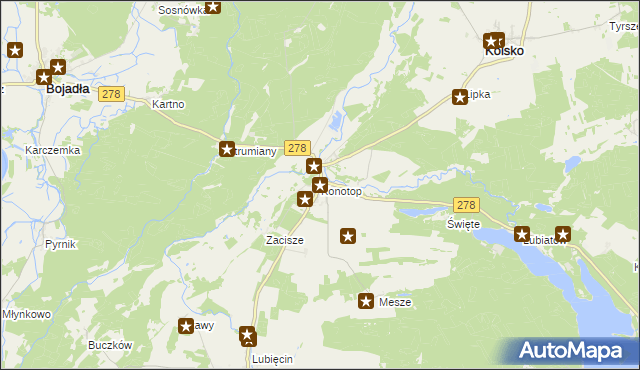 mapa Konotop gmina Kolsko, Konotop gmina Kolsko na mapie Targeo