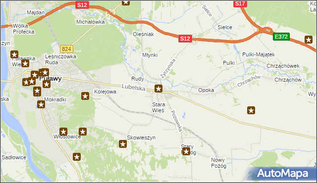 mapa Końskowola, Końskowola na mapie Targeo