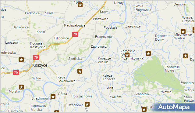 mapa Kopacze Wielkie, Kopacze Wielkie na mapie Targeo