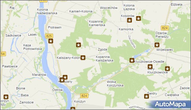 mapa Kopanina Kaliszańska, Kopanina Kaliszańska na mapie Targeo