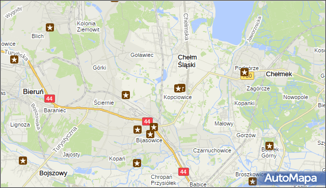 mapa Kopciowice, Kopciowice na mapie Targeo