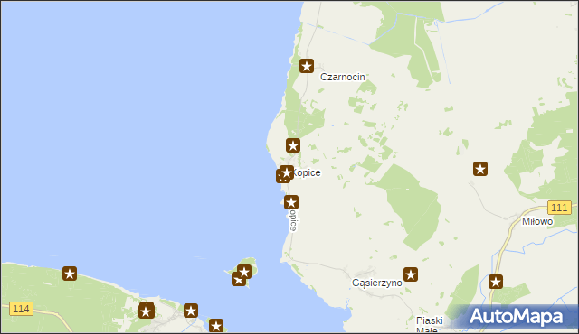 mapa Kopice gmina Stepnica, Kopice gmina Stepnica na mapie Targeo