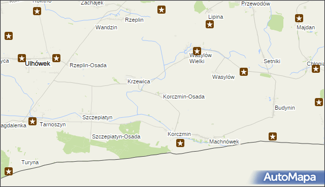 mapa Korczmin-Osada, Korczmin-Osada na mapie Targeo