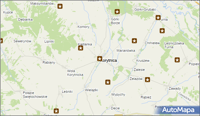 mapa Korytnica powiat węgrowski, Korytnica powiat węgrowski na mapie Targeo