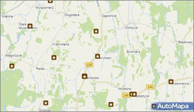 mapa Korytowo gmina Maszewo, Korytowo gmina Maszewo na mapie Targeo