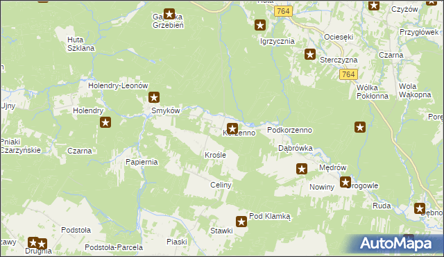 mapa Korzenno, Korzenno na mapie Targeo