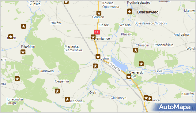 mapa Kostów, Kostów na mapie Targeo