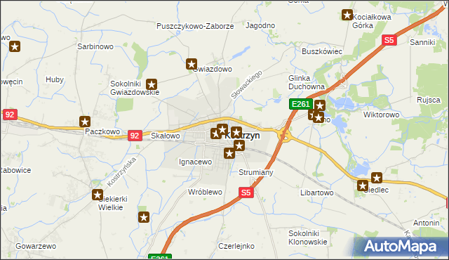 mapa Kostrzyn powiat poznański, Kostrzyn powiat poznański na mapie Targeo