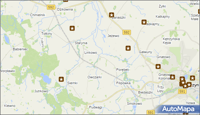 mapa Kotkowo gmina Kętrzyn, Kotkowo gmina Kętrzyn na mapie Targeo