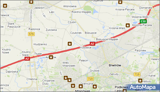 mapa Kotowice gmina Brwinów, Kotowice gmina Brwinów na mapie Targeo