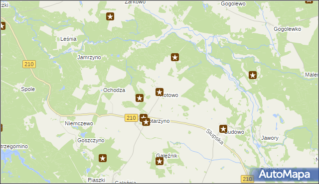 mapa Kotowo gmina Dębnica Kaszubska, Kotowo gmina Dębnica Kaszubska na mapie Targeo