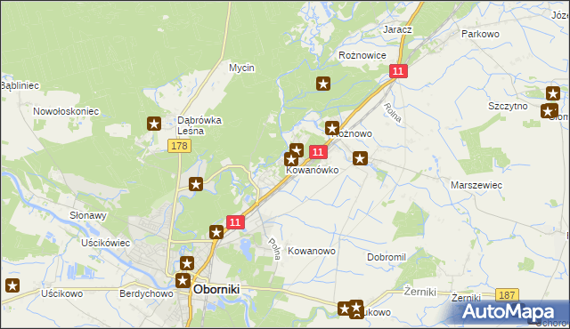 mapa Kowanówko, Kowanówko na mapie Targeo