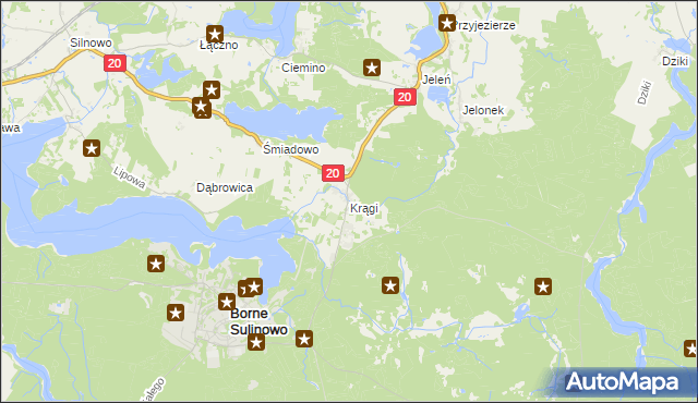 mapa Krągi, Krągi na mapie Targeo