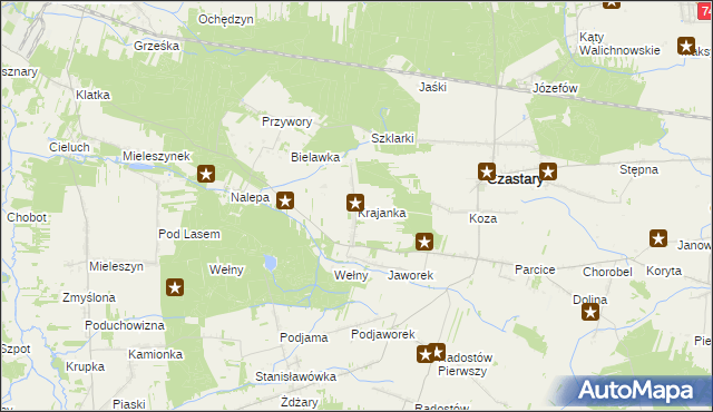 mapa Krajanka, Krajanka na mapie Targeo