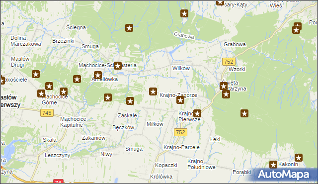 mapa Krajno-Zagórze, Krajno-Zagórze na mapie Targeo