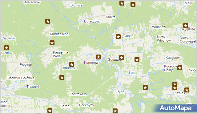 mapa Krasna gmina Stąporków, Krasna gmina Stąporków na mapie Targeo