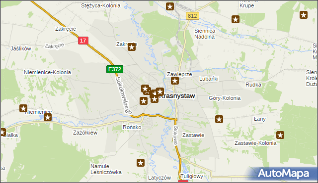 mapa Krasnystaw, Krasnystaw na mapie Targeo