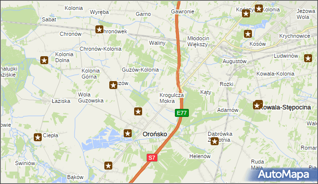 mapa Krogulcza Mokra, Krogulcza Mokra na mapie Targeo