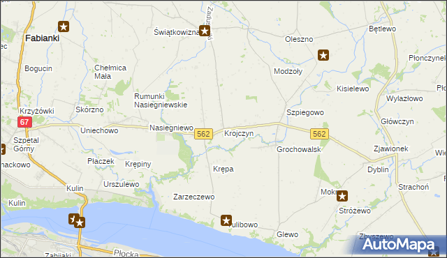 mapa Krojczyn, Krojczyn na mapie Targeo