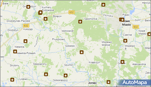 mapa Królewo gmina Joniec, Królewo gmina Joniec na mapie Targeo