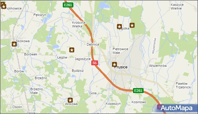 mapa Krościna Mała, Krościna Mała na mapie Targeo