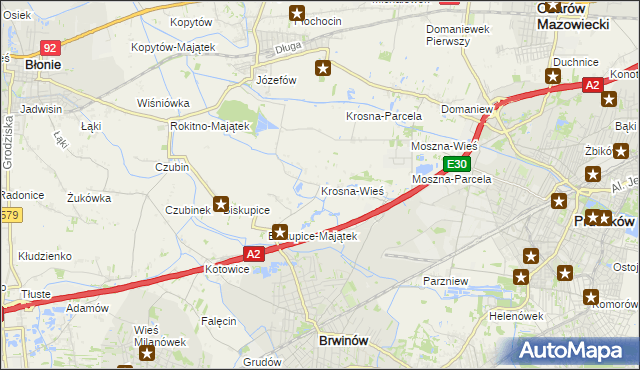 mapa Krosna-Wieś, Krosna-Wieś na mapie Targeo