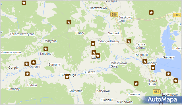 mapa Krugły Lasek, Krugły Lasek na mapie Targeo