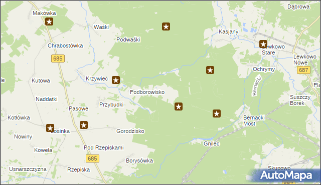 mapa Krynica gmina Narewka, Krynica gmina Narewka na mapie Targeo