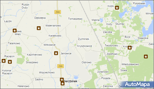mapa Kryszkowice, Kryszkowice na mapie Targeo
