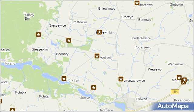 mapa Krześlice, Krześlice na mapie Targeo