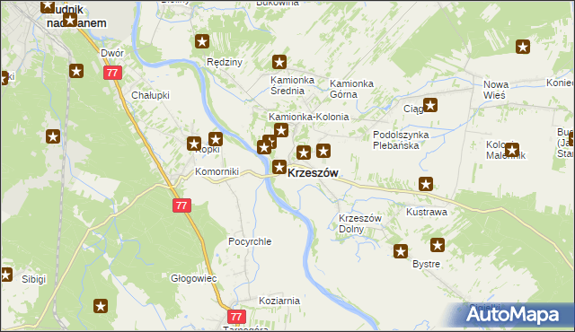 mapa Krzeszów powiat niżański, Krzeszów powiat niżański na mapie Targeo