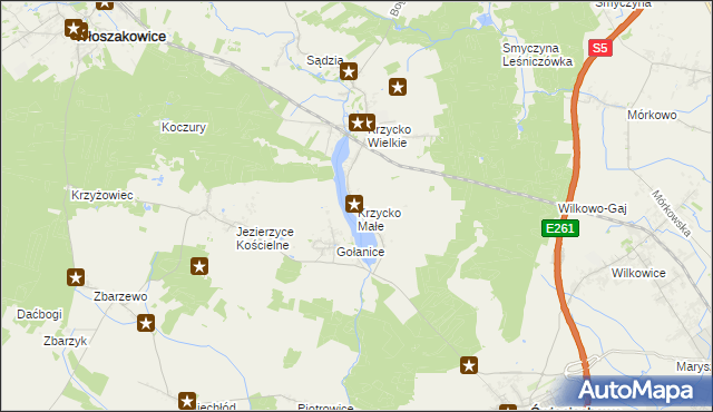 mapa Krzycko Małe, Krzycko Małe na mapie Targeo