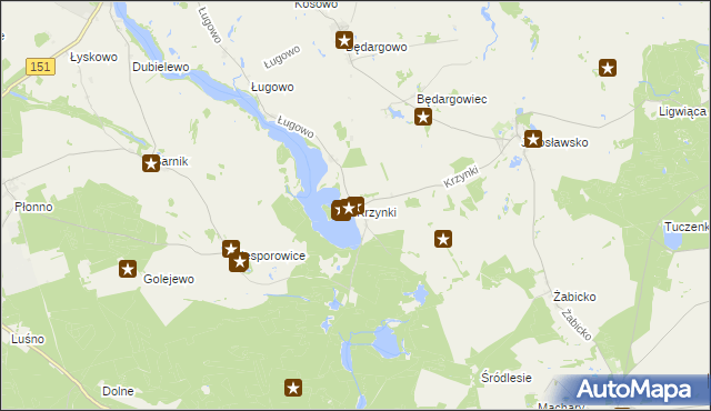 mapa Krzynki, Krzynki na mapie Targeo