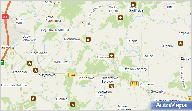 mapa Krzywonoś, Krzywonoś na mapie Targeo