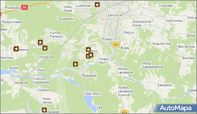 mapa Księży Młyn, Księży Młyn na mapie Targeo