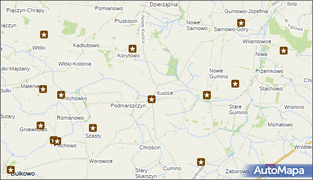 mapa Kucice, Kucice na mapie Targeo