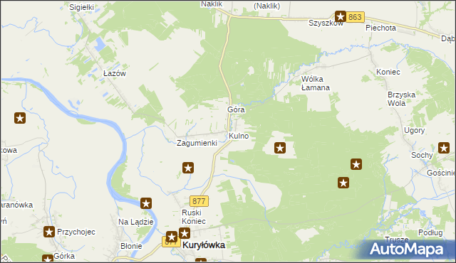 mapa Kulno, Kulno na mapie Targeo