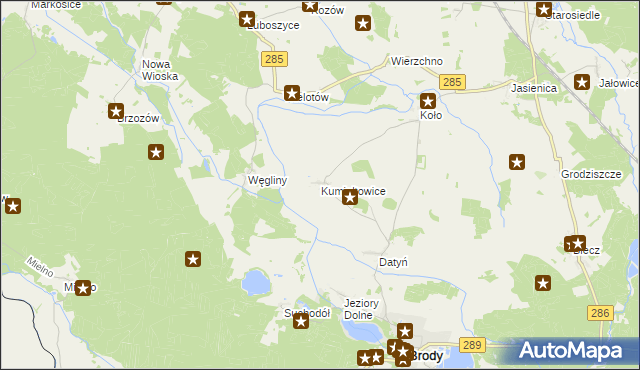 mapa Kumiałtowice, Kumiałtowice na mapie Targeo