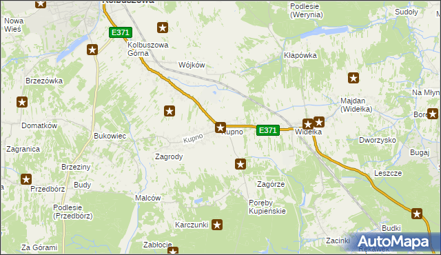 mapa Kupno gmina Kolbuszowa, Kupno gmina Kolbuszowa na mapie Targeo