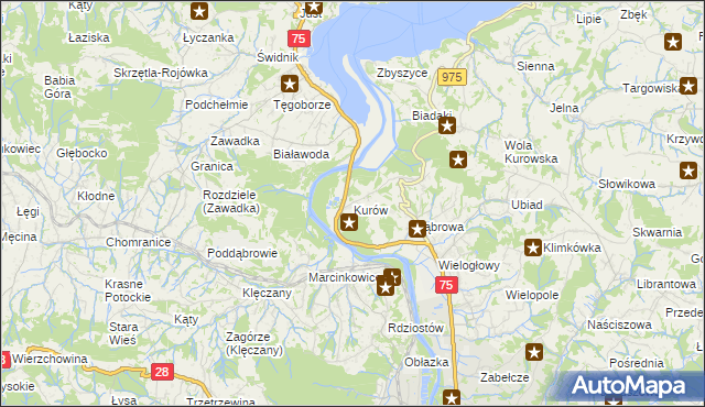 mapa Kurów gmina Chełmiec, Kurów gmina Chełmiec na mapie Targeo