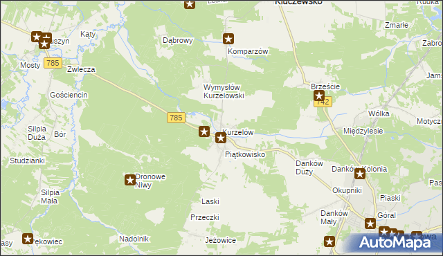 mapa Kurzelów, Kurzelów na mapie Targeo