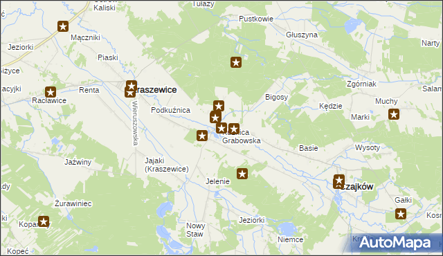 mapa Kuźnica Grabowska, Kuźnica Grabowska na mapie Targeo