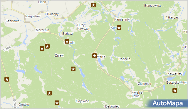 mapa Kwiejce, Kwiejce na mapie Targeo