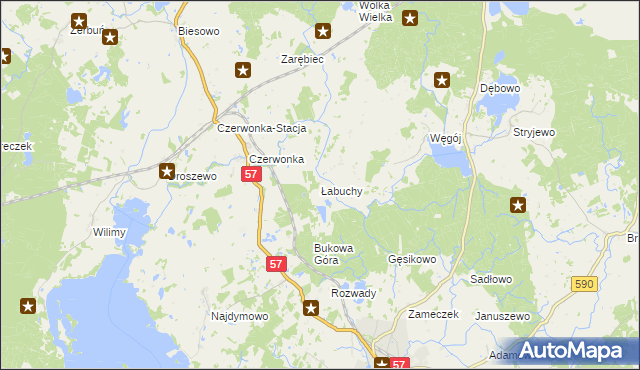 mapa Łabuchy, Łabuchy na mapie Targeo