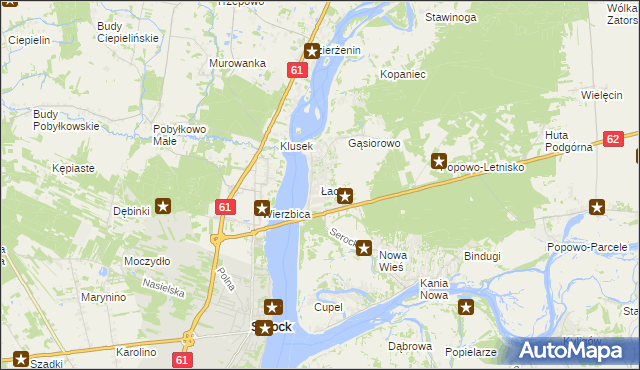 mapa Łacha gmina Serock, Łacha gmina Serock na mapie Targeo