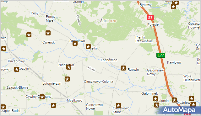 mapa Lachówiec, Lachówiec na mapie Targeo