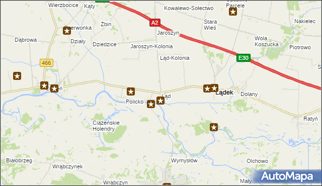 mapa Ląd, Ląd na mapie Targeo