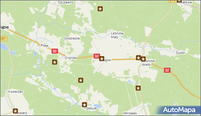 mapa Łagów gmina Dąbie, Łagów gmina Dąbie na mapie Targeo