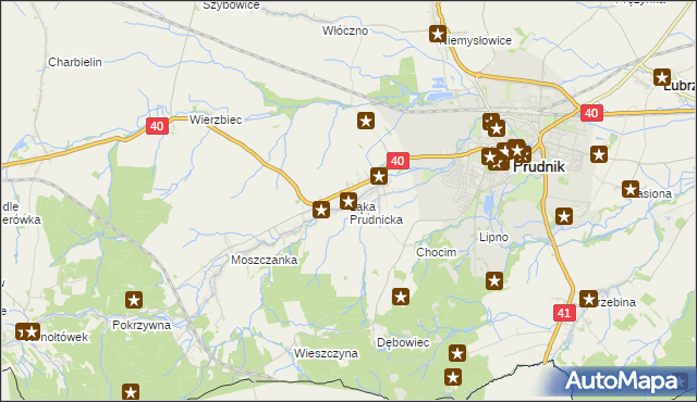 mapa Łąka Prudnicka, Łąka Prudnicka na mapie Targeo