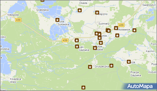 mapa Łąki Gajówka, Łąki Gajówka na mapie Targeo